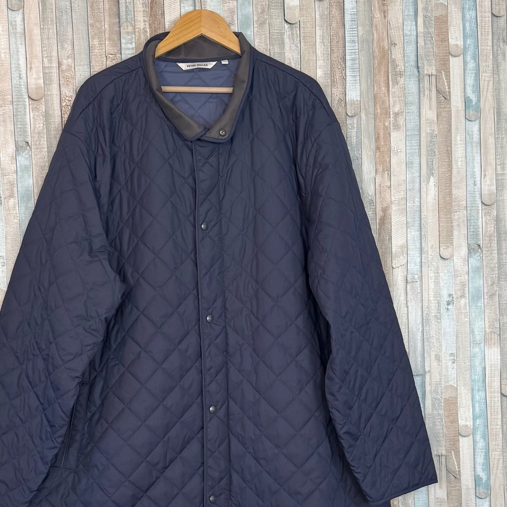 Peter Millar Suffolk Quilted Coat Mens 4XT 4X Tall Navy Water Resistant Jacket